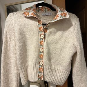 Zara - cream knit cardigan